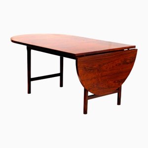 Oval Drop Leaf Dining Table in Rosewood Palisander, 1960s
