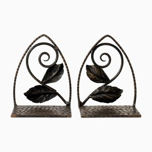 Vintage Handmade Wrought Iron Bookends, 1940s, Set of 2