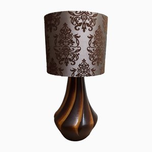 Lampada da tavolo vintage con base a forma di pera in ceramica, anni '70