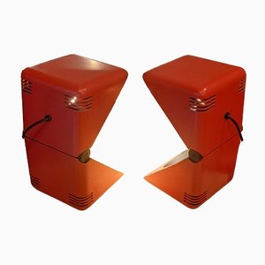 Lampes de Bureau Cube Style Joe Colombos, 1970s, Set de 2