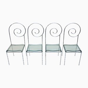 Supiral Dining Chairs by Luigi Serafini for Sawaya & Moroni, 1980s, Set of 4