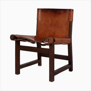 Riaza Hunting Chair in Wood and Leather by Paco Muñoz, 1960s