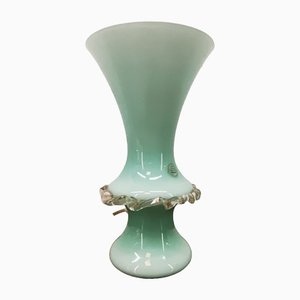 Lámpara de mesa con jarrón de cristal de Murano