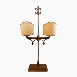 Medieval Table Lamp in Hammered Brass