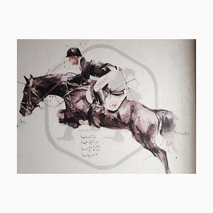 Springendes Pferd, 1990er, Öl auf Leinwand