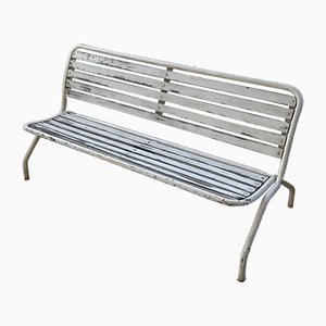 Metal and Wood Folding Bench, 1950s