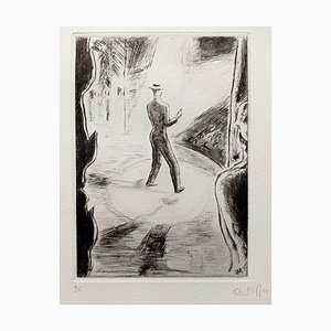 Charles Kiffer, Maurice Chevalier, aguafuerte punta seca original, años 20