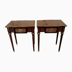 Antique French Kingwood Freestanding Bedside Tables, 1900, Set of 2