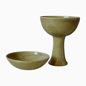 Cup & Bowl in Sandstone, Set of 2