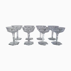 Baccarat Crystal Champagne Coupe Glasses, 1990s, Set of 12