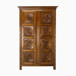 Spanish Oak Basque Armoire with Two Doors, 1960s