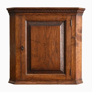 Small Antique Oak Wall Cabinet