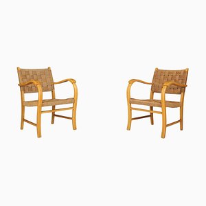 Bauhaus Bentwood and Woven Rope Armchairs from Erich Dieckmann, Germany 1930s, Set of 2
