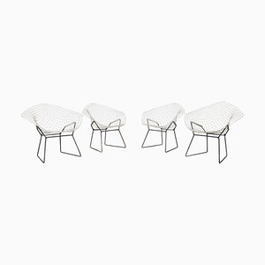 White Diamond Chairs by Harry Bertoia attributed to Knoll, 1950s, Set of 4