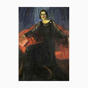 Antonio Feltrinelli, Noble Woman, Original Öl auf Leinwand, 1930er
