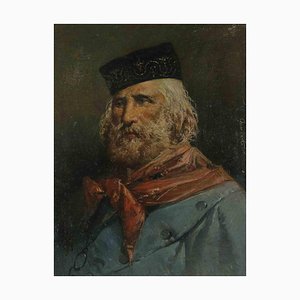 Desconocido, retrato de Giuseppe Garibaldi, pintura al óleo, 1880