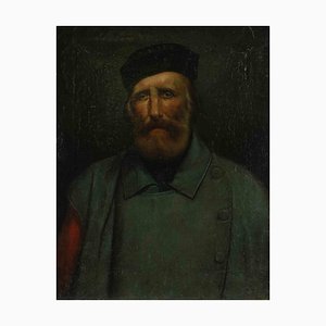 Unbekannt, Porträt von Giuseppe Garibaldi, Ölgemälde, 19. Jh