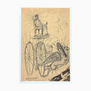 Sconosciuto, The Sacred Flying Chariot: Ezekiel's Vision, Pen & Pencil Drawing, 1937