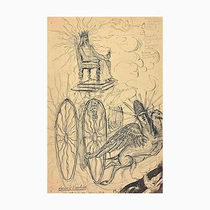 Desconocido, The Sacred Flying Chariot: Ezekiel's Vision, Pen & Pencil Drawing, 1937