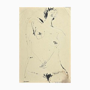 Sergio Barletta, Nude, Original Tuschezeichnung, 1970er