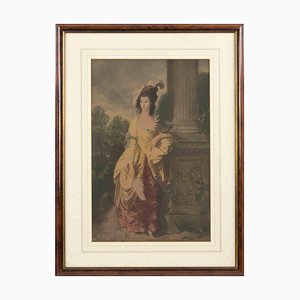 Inconnue, Femme Noble, Lithographie, 19ème Siècle, Encadrée