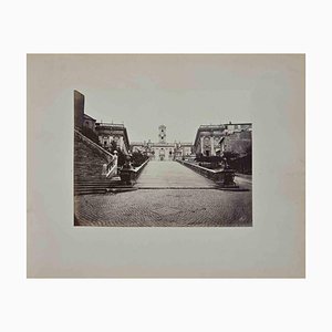 Francesco Sidoli, Ancient View of the Stairs to Capitolium, Photograph, 19th Century