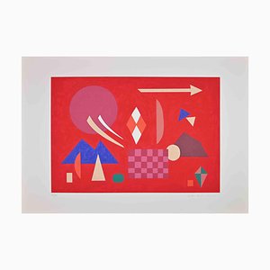 Otto Hofmann, Red Composition, Original Screen Print, 1989
