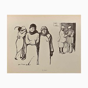 Hermann Paul, Le Départ, Original Lithograph, Early 20th Century