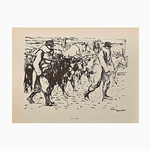 Hermann Paul, Le Convoi, Original Lithograph, Early 20th Century