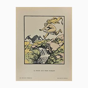 Carlège, La Biche aux Pieds d'Airain, Woodcut Print