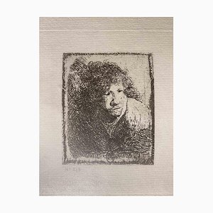 D'après Rembrandt, Autoportrait, Penché en Avant, 19ème Siècle