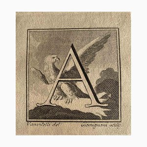 Carlo Nolli, Antiquities of Herculaneum: Letter of the Alphabet A, Etching, 18th Century