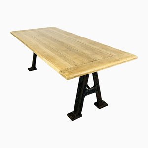 Mesa de comedor industrial con piezas de máquina Oxidaad, años 20