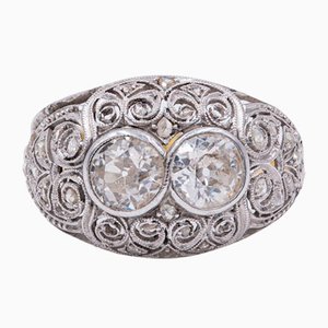Ring aus 18 Karat Art Déco Gold mit Diamanten, 1920er