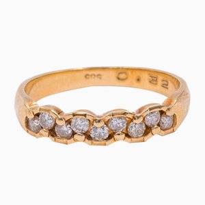 14 Karat Vintage Gelbgold Riviera Ring mit Diamanten, 1970er
