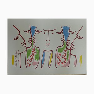 Jean Cocteau, Our Home Country Europe 2, 1961, Lithograph