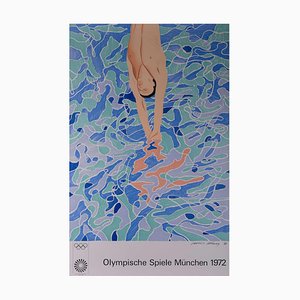 David Hockney, The Diver: Munich Olympics, 1972, Original Lithographie Poster
