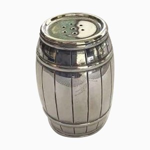 Sterling Silver Barrel Shape Pepper Pot from F Hingelberg