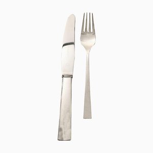 Sterling Silver Flatware Margrethe Lunch Cutlery Set from Georg Jensen, Set of 18