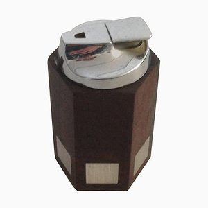 Rosewood Lighter with Sterling Silver Inlay from Hans Hansen, 1950s