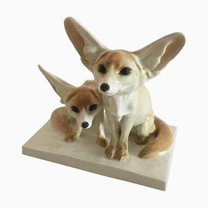 Prairie Fox Figurine from Meissen Porcelain