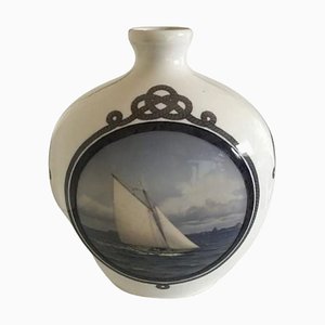 Vase Decorated with Ships attributed to Christian Benjamin Olsen for Royal Copenhagen