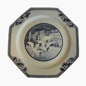 Octogonal Plate Decorated with Geese from Royal Copenhagen