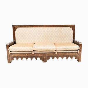 Middle Eastern Settee Sofa with Inlaid Seat, 1930s