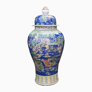 Chinese Porcelain Temple Ginger Jars, Set of 2