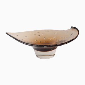 Amber Brown Shell Murano Glass