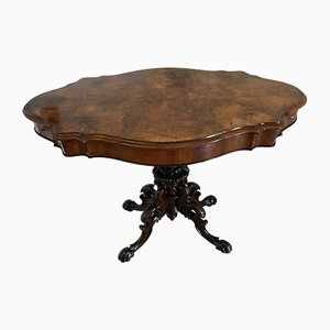 Antique Victorian Burr Walnut Centre Table, 1860s