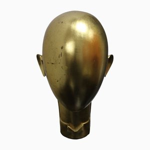 Futurist Head, 1940s, Gold Plated Metal