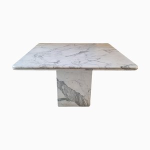 Quadratischer Esstisch aus Carrara Marmor, 1980er