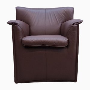 Italian Brown Armchair in Leather by Tobia Scarpa for B&B Italia